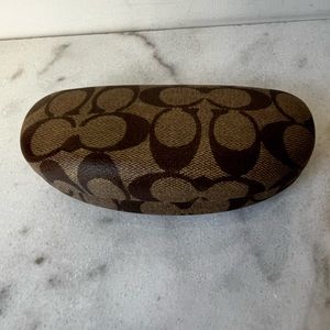 Coach logo Brown Patterned Eyeglass Case